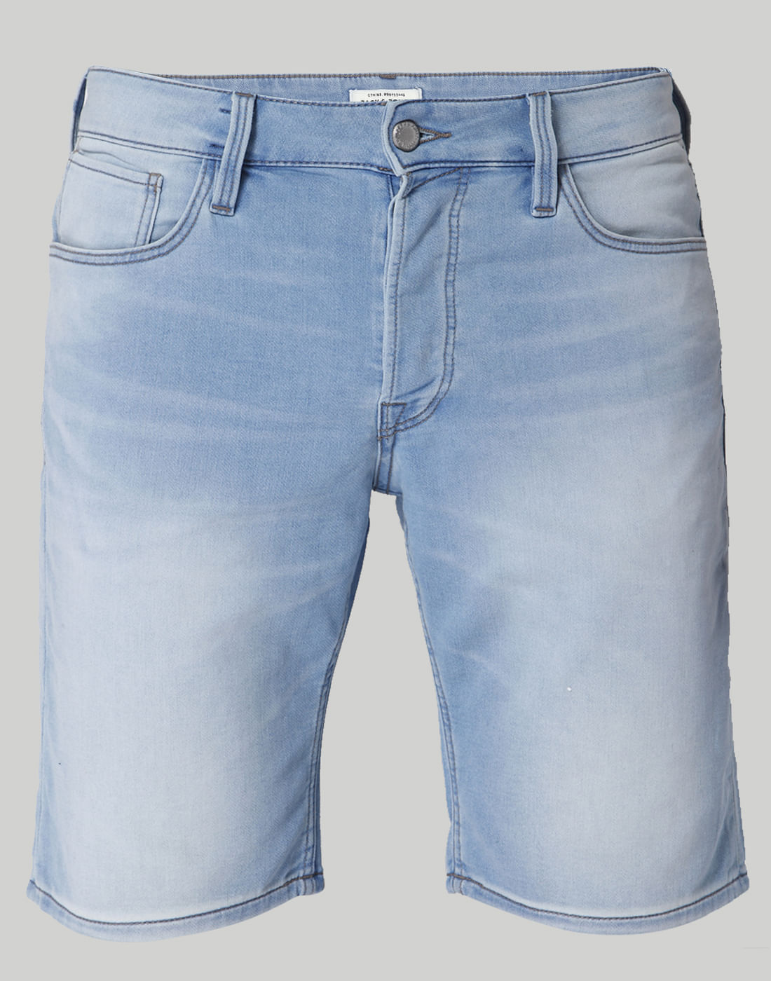 Blue Mid Rise Slim Fit Denim Shorts