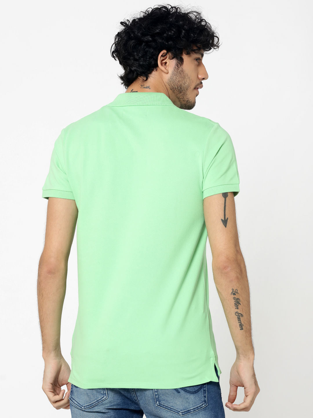 Light Green Embroidered Logo Polo T-Shirt