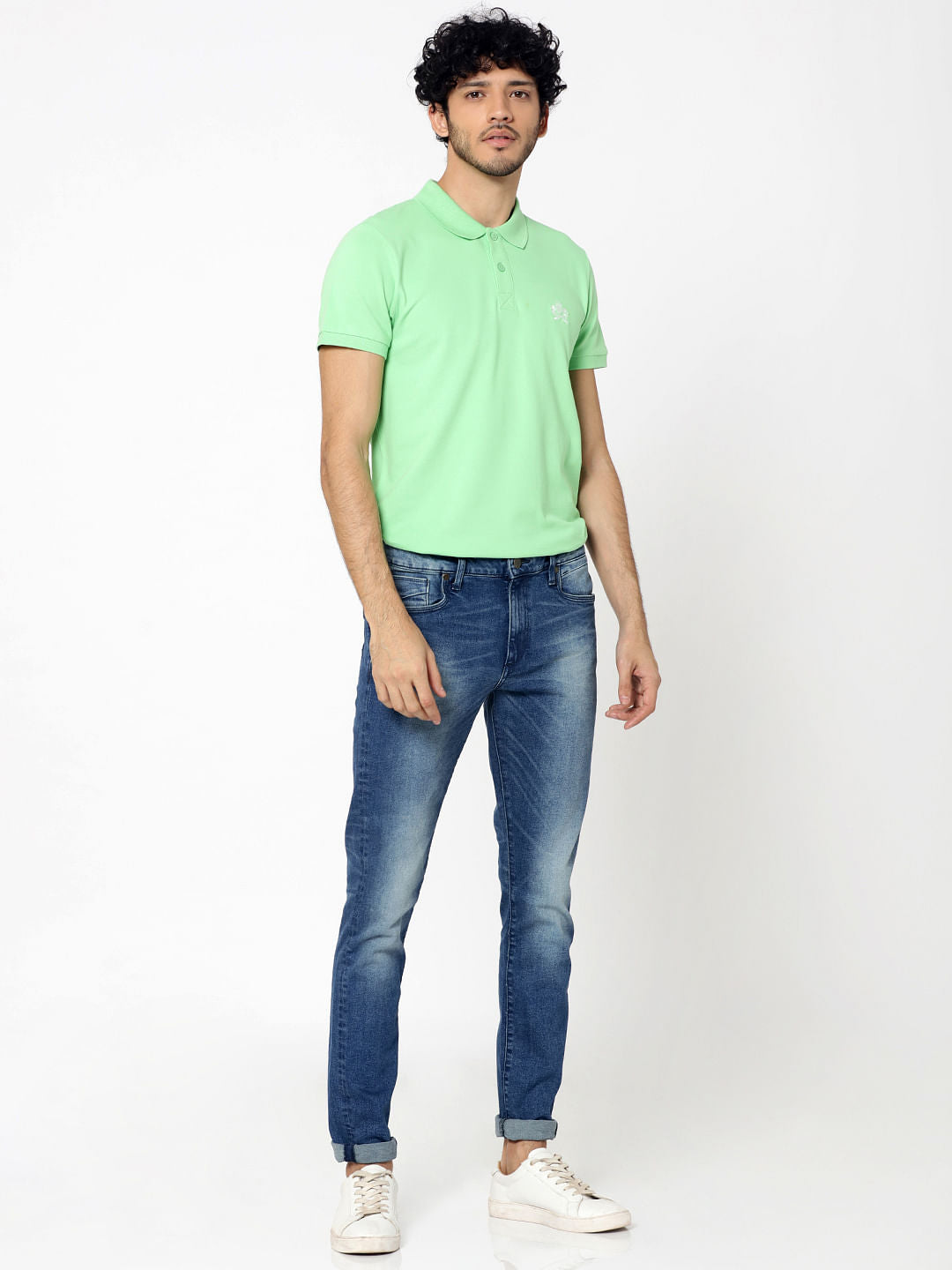 Light Green Embroidered Logo Polo T-Shirt
