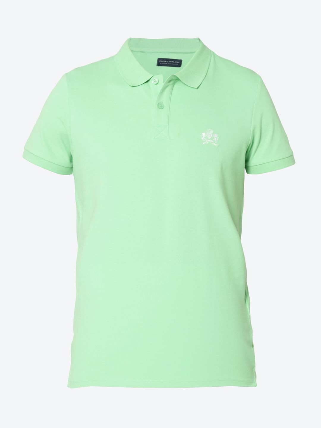 Light Green Embroidered Logo Polo T-Shirt