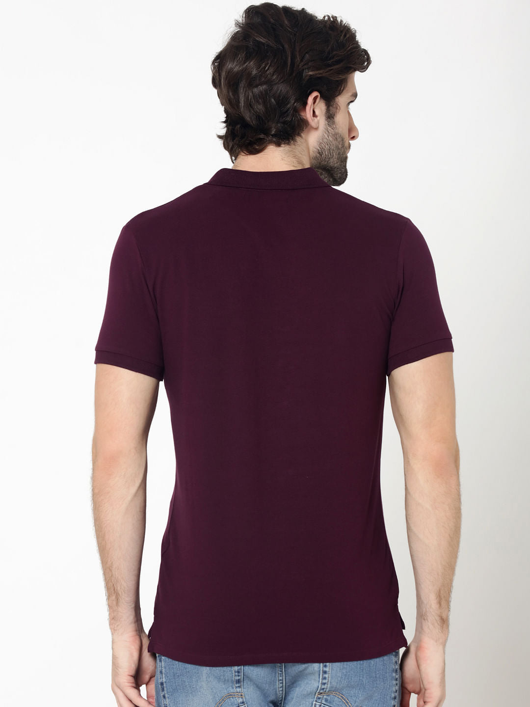 Burgundy Embroidered Logo Polo T-Shirt