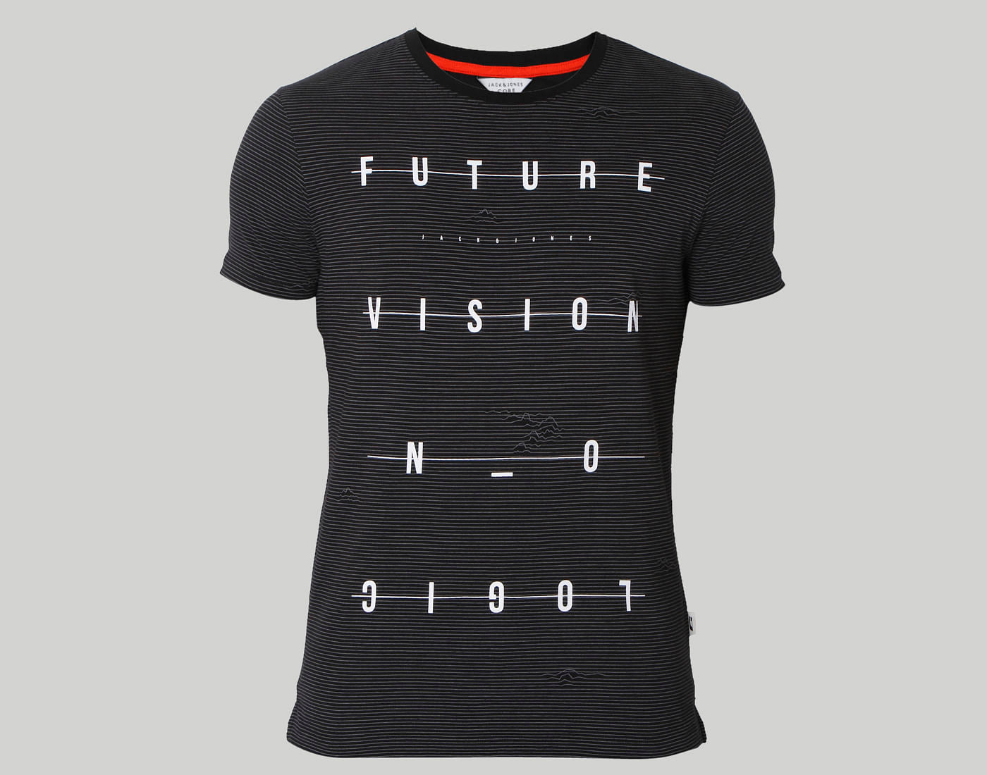 Black Text Print Crew Neck T-Shirt