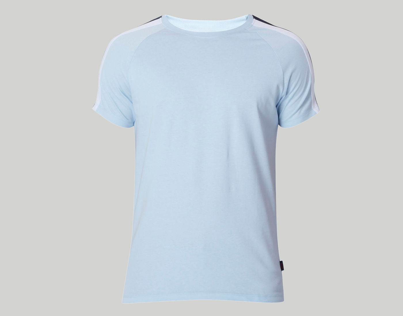 Light Blue Tape Detail Crew Neck T-Shirt