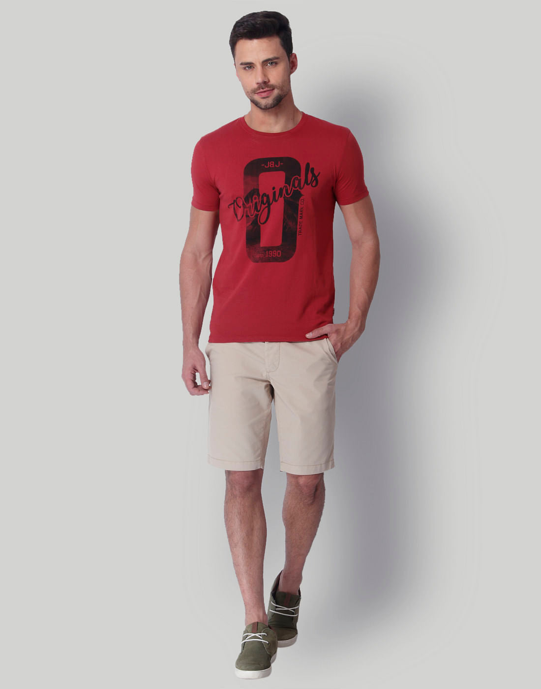 Red Printed Crew Neck T-Shirt