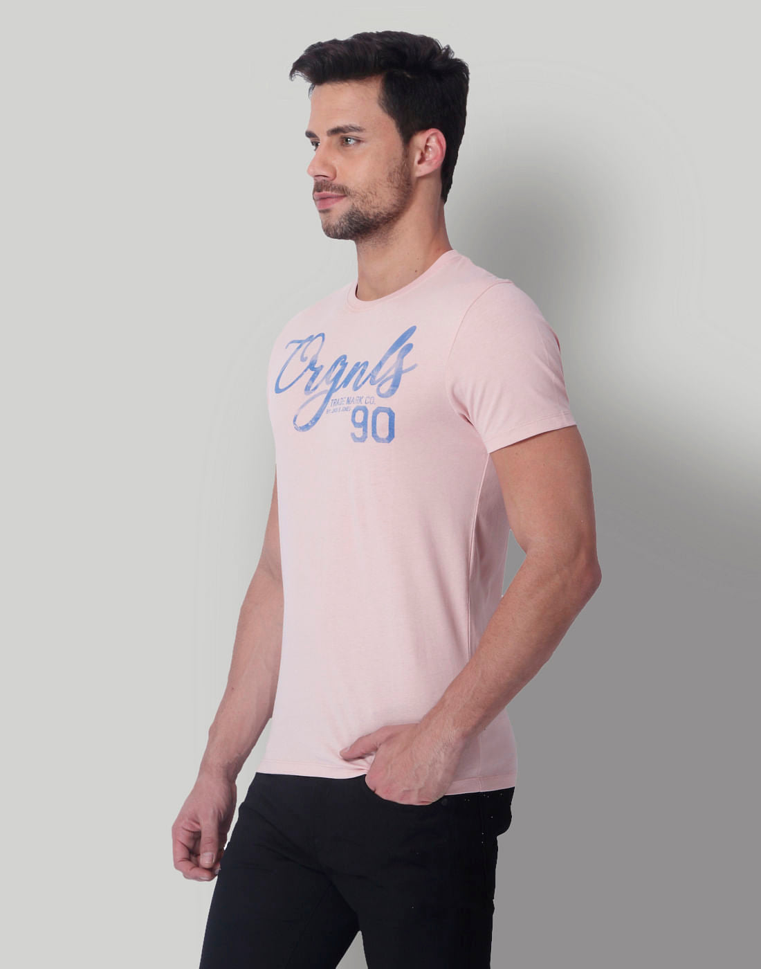Pink & Blue Logo Print Crew Neck T-Shirt