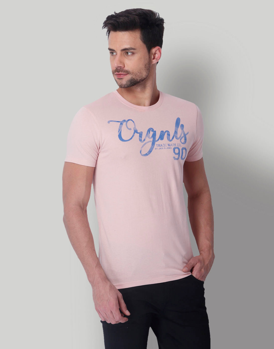 Pink & Blue Logo Print Crew Neck T-Shirt