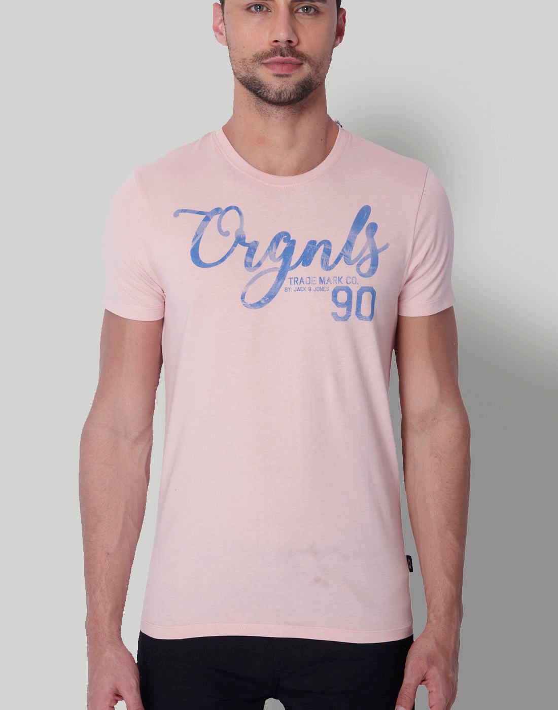 Pink & Blue Logo Print Crew Neck T-Shirt