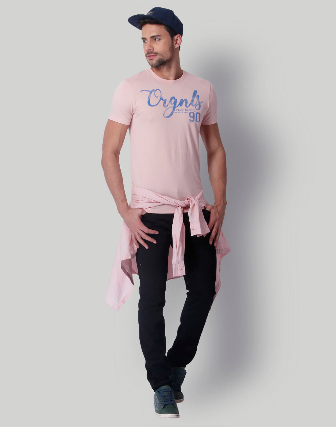 Pink & Blue Logo Print Crew Neck T-Shirt