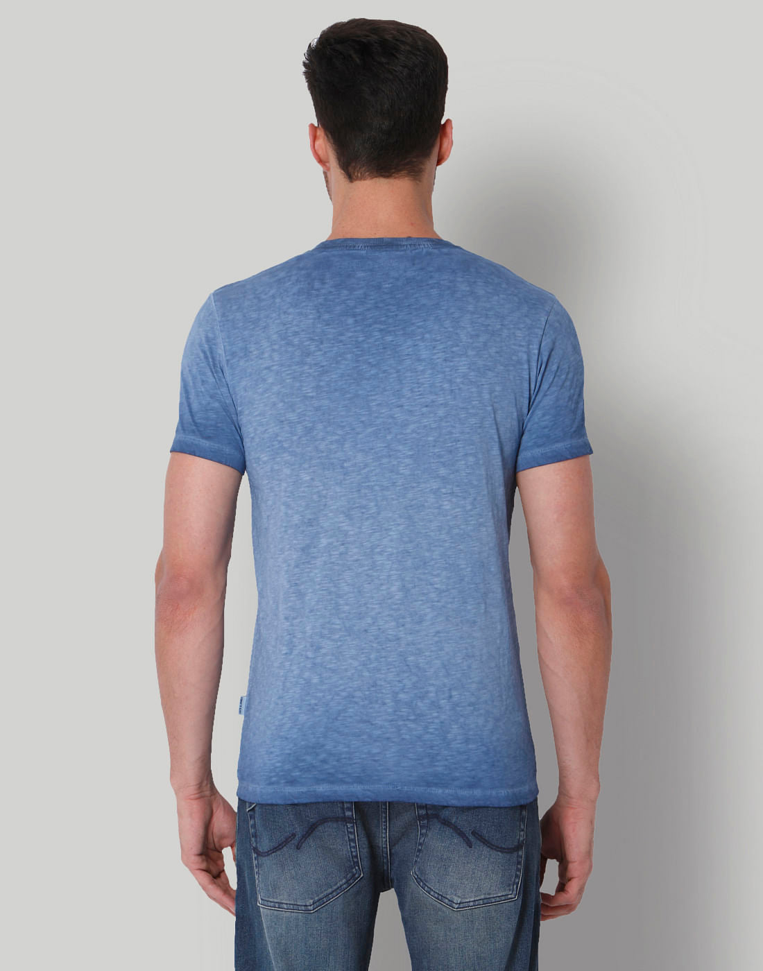 Powder Blue Graphic Print Crew Neck T-Shirt