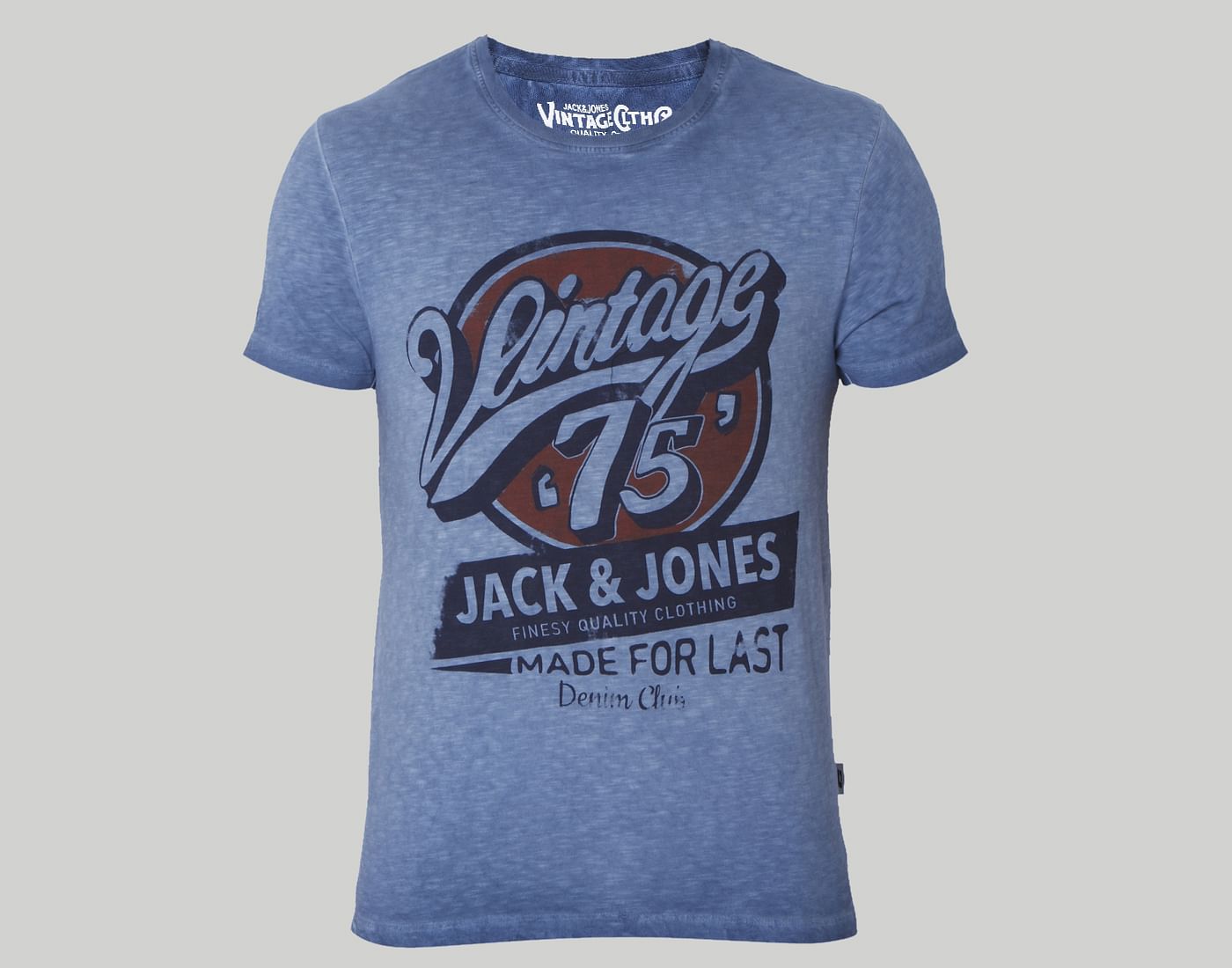 Powder Blue Graphic Print Crew Neck T-Shirt