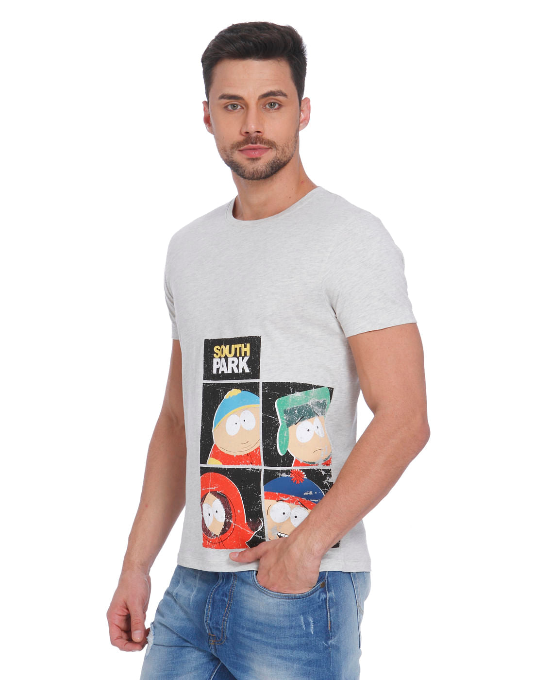 Off White South Park Print Crew Neck T-Shirt