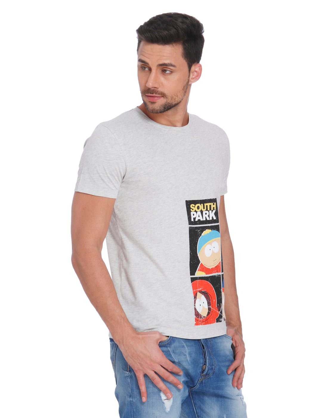 Off White South Park Print Crew Neck T-Shirt