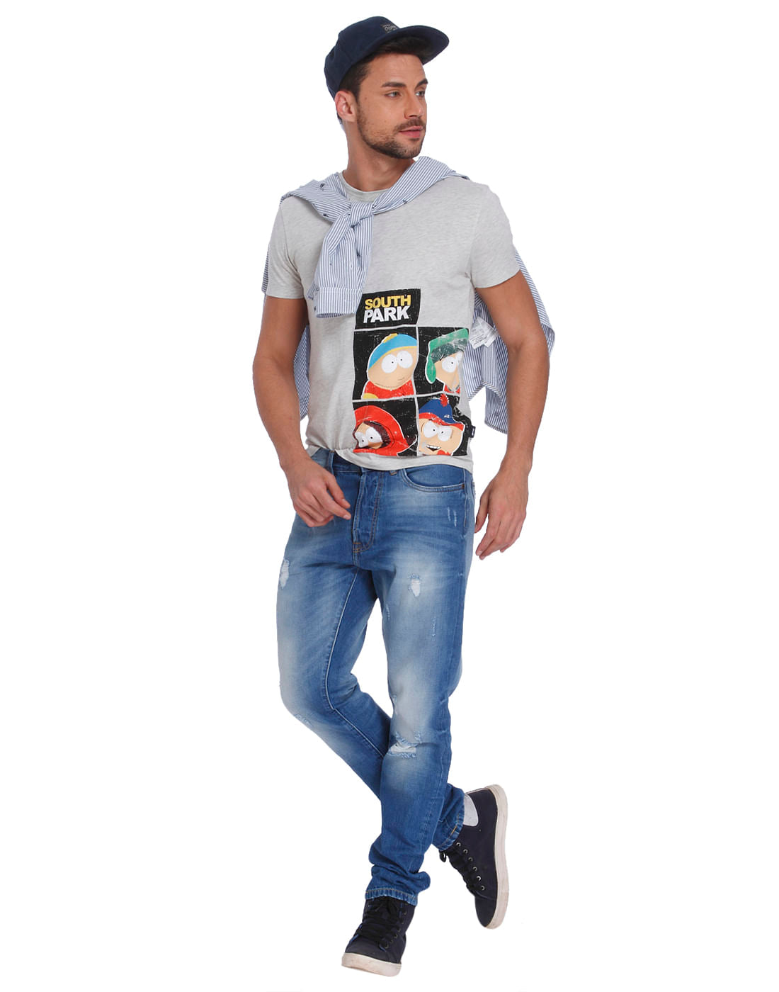 Off White South Park Print Crew Neck T-Shirt