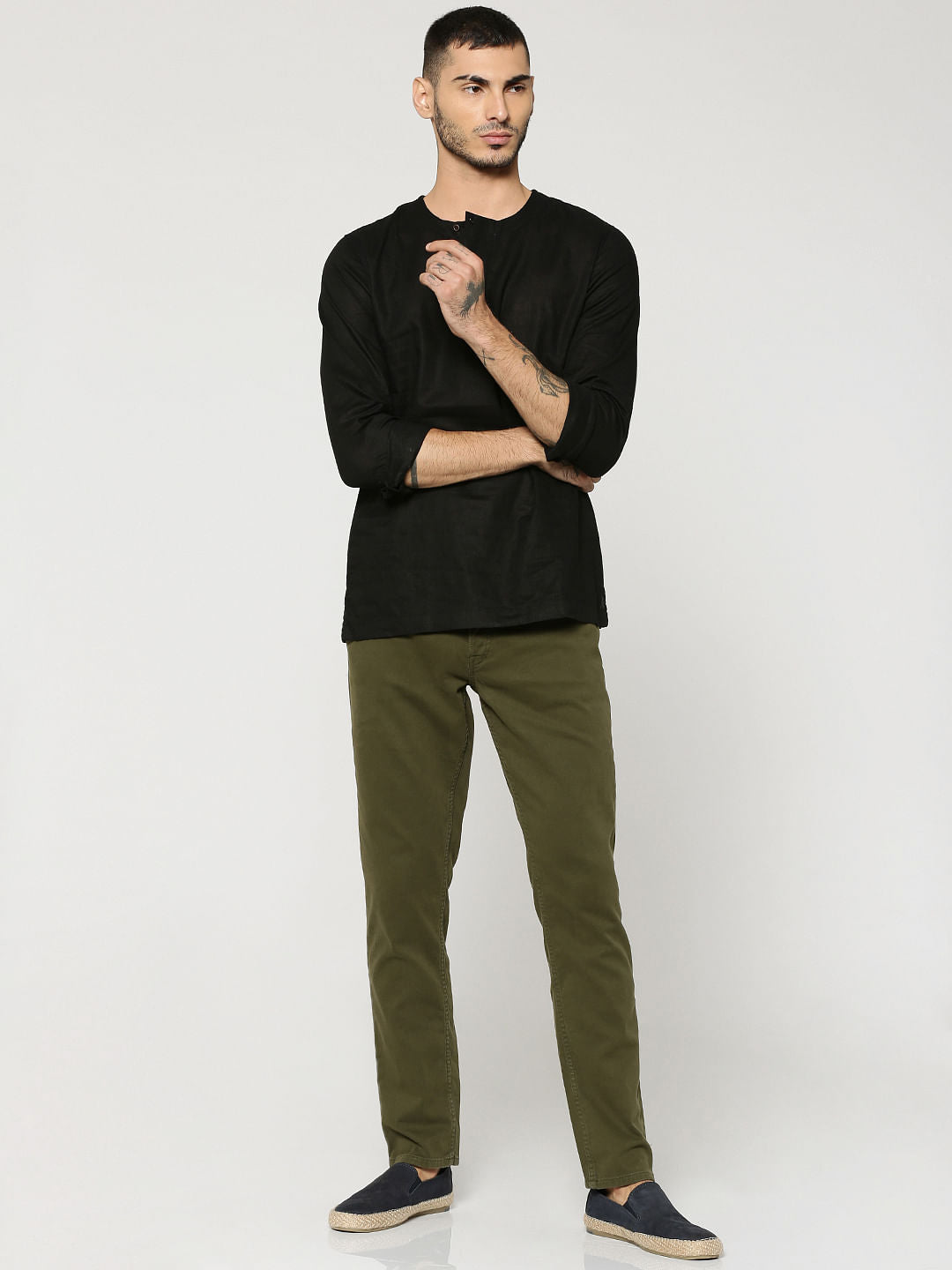 Olive Green Glenn Slim Fit Pants