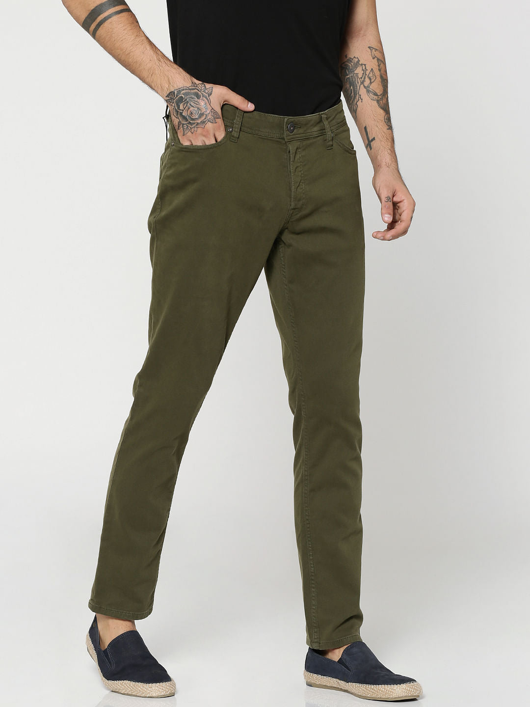 Olive Green Glenn Slim Fit Pants