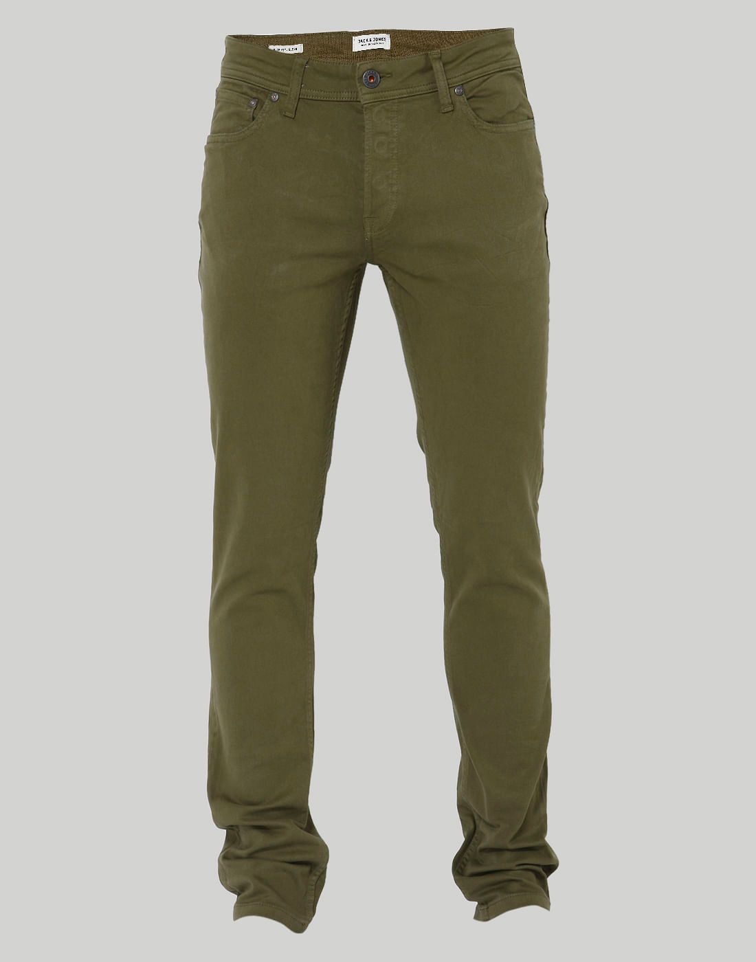 Green Mid Rise Slim Fit Chinos