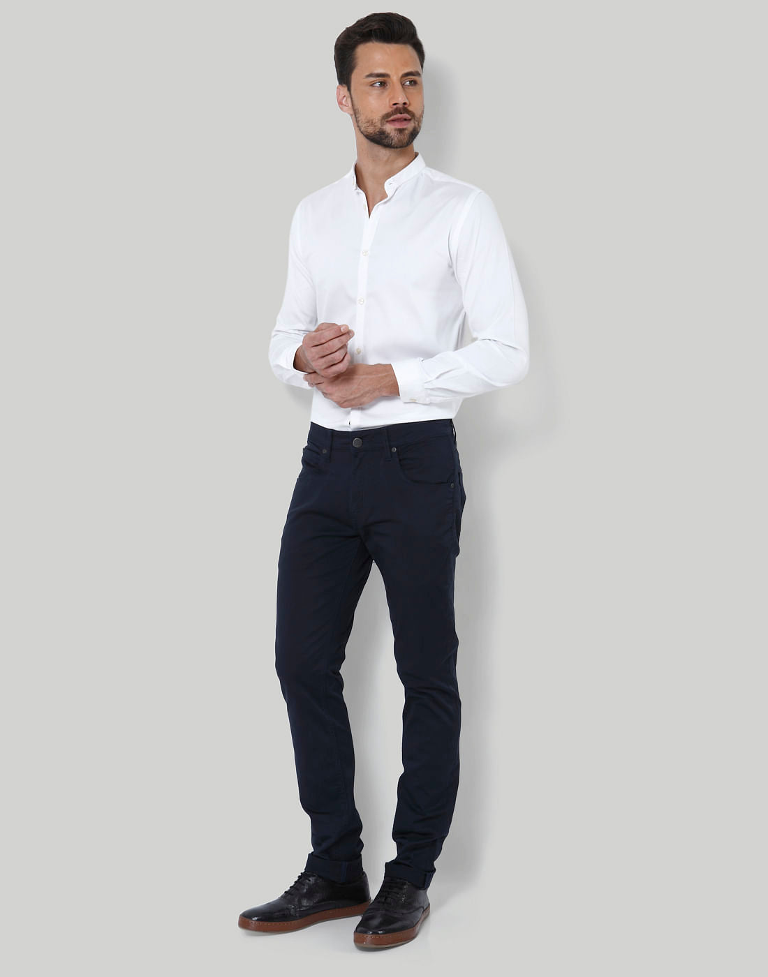 Black Low Rise Slim Fit Chinos