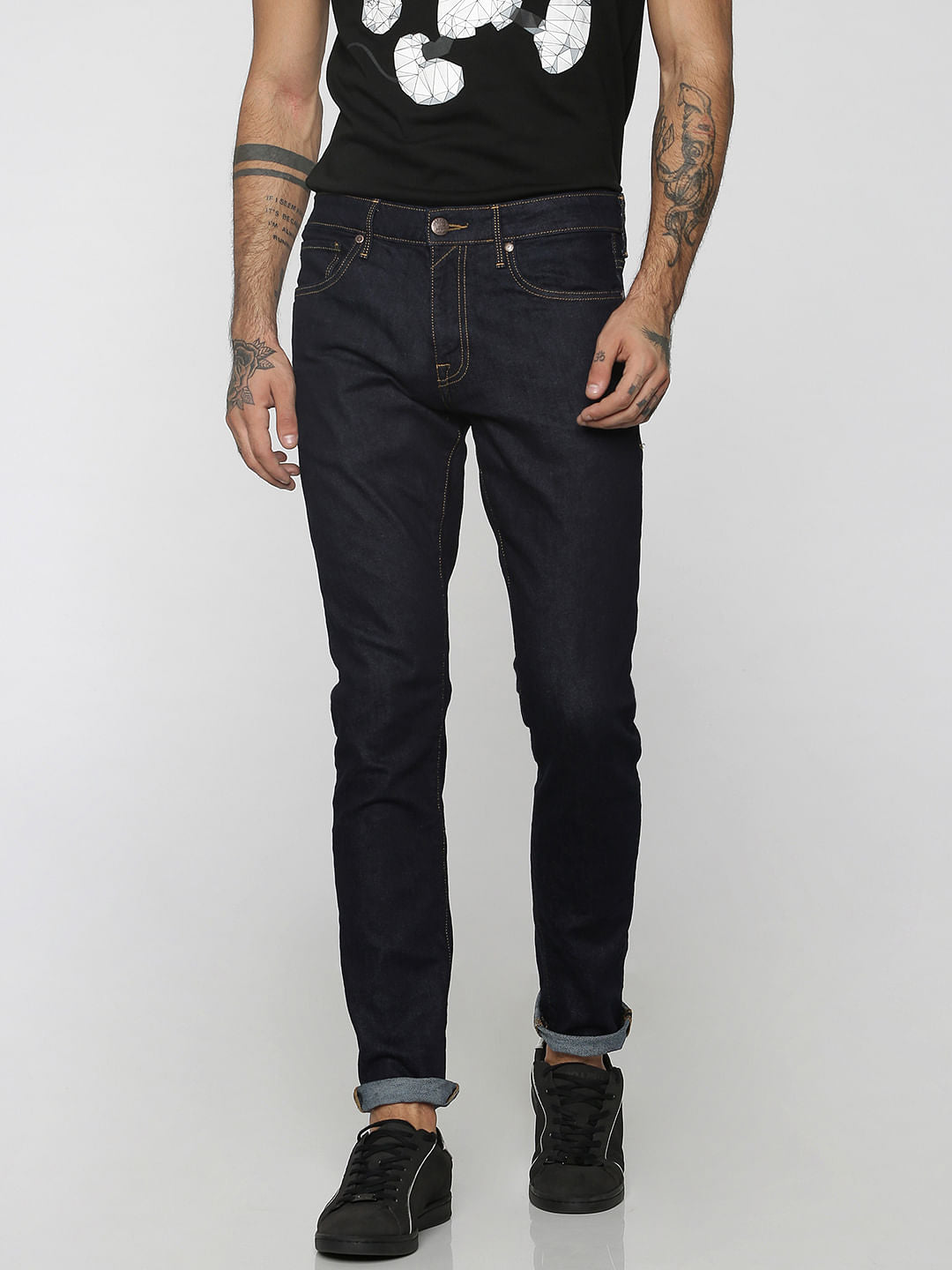 Dark Blue Glenn Low Rise Slim Fit Jeans