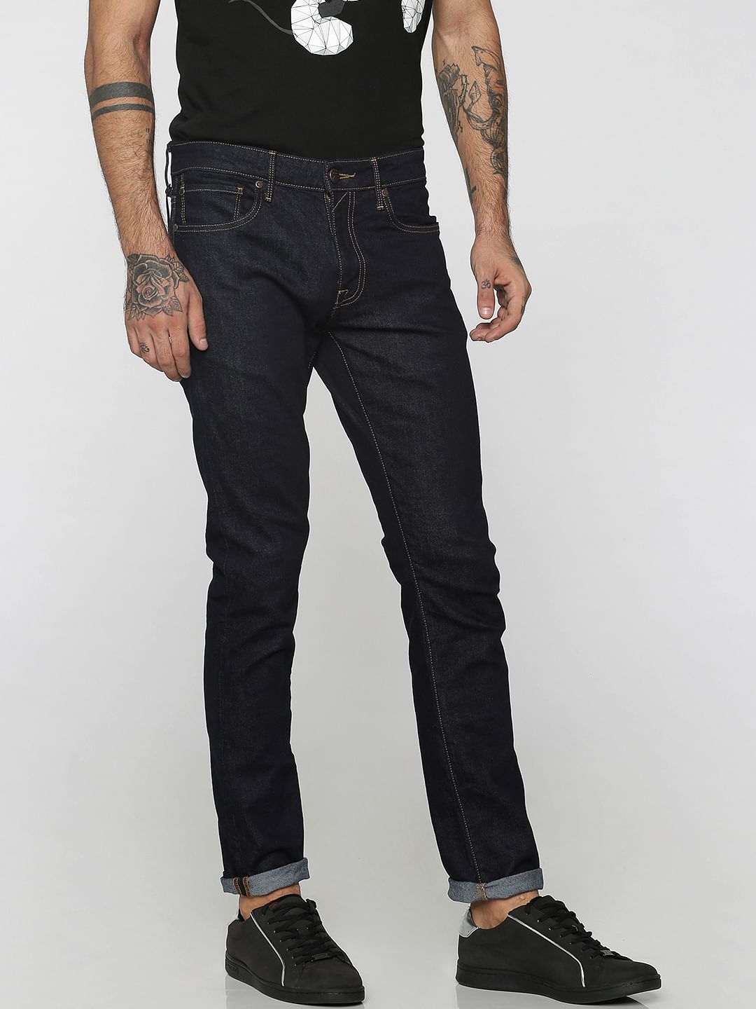 Dark Blue Glenn Low Rise Slim Fit Jeans