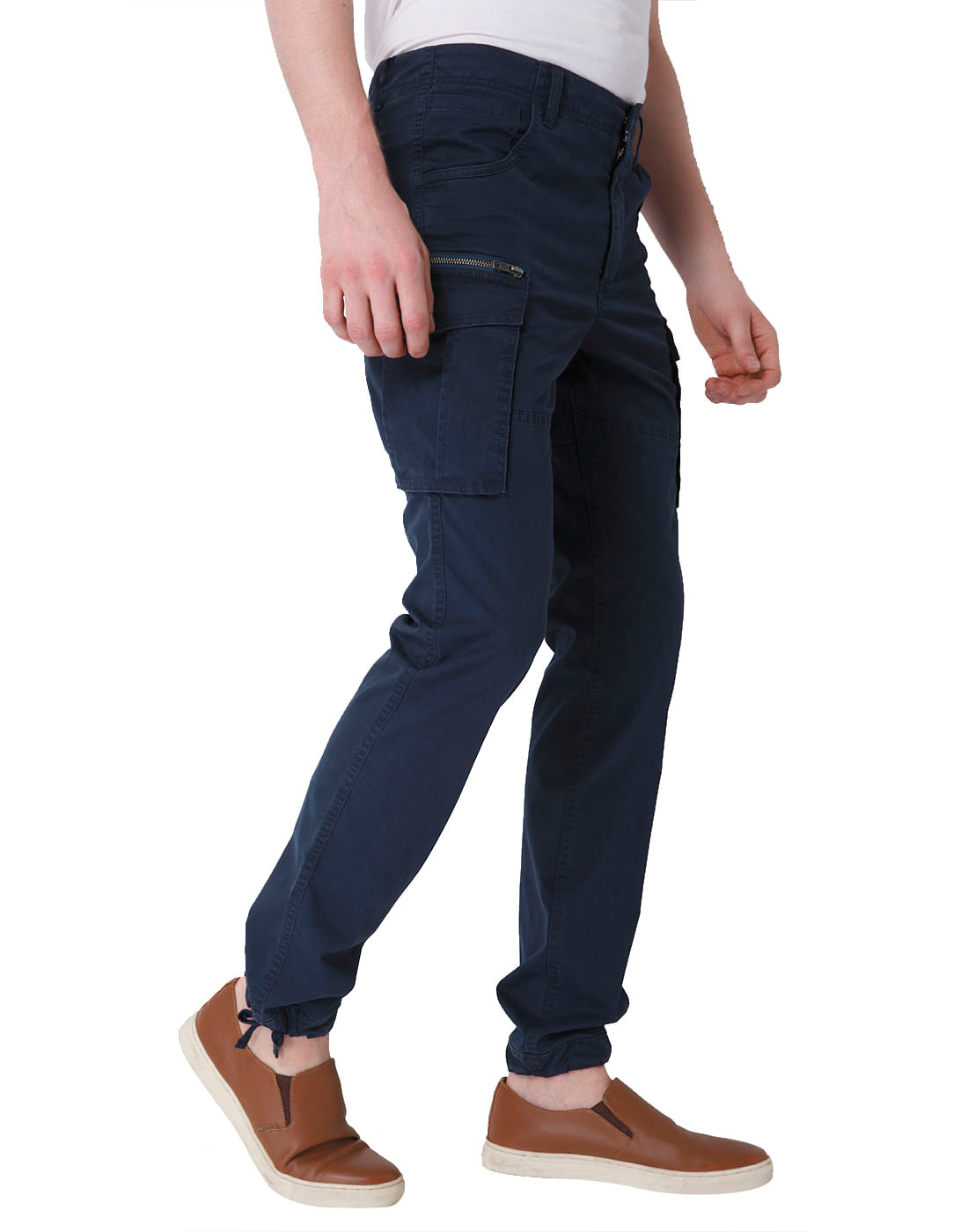 Blue Mid Rise Trouser
