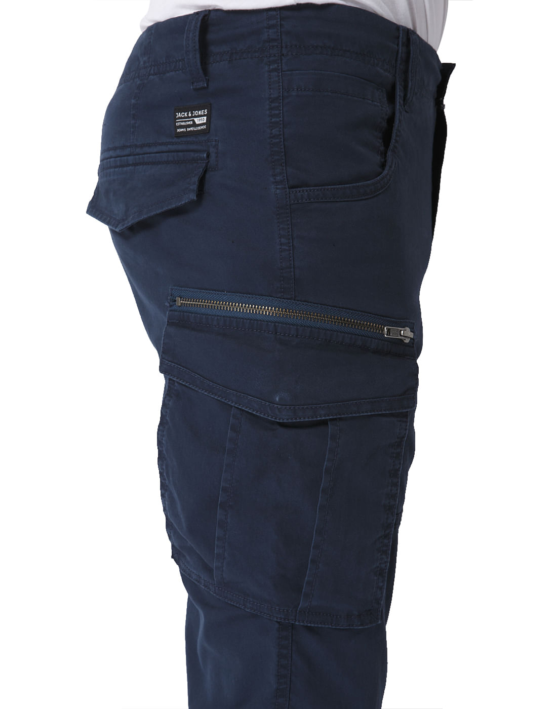 Blue Mid Rise Trouser