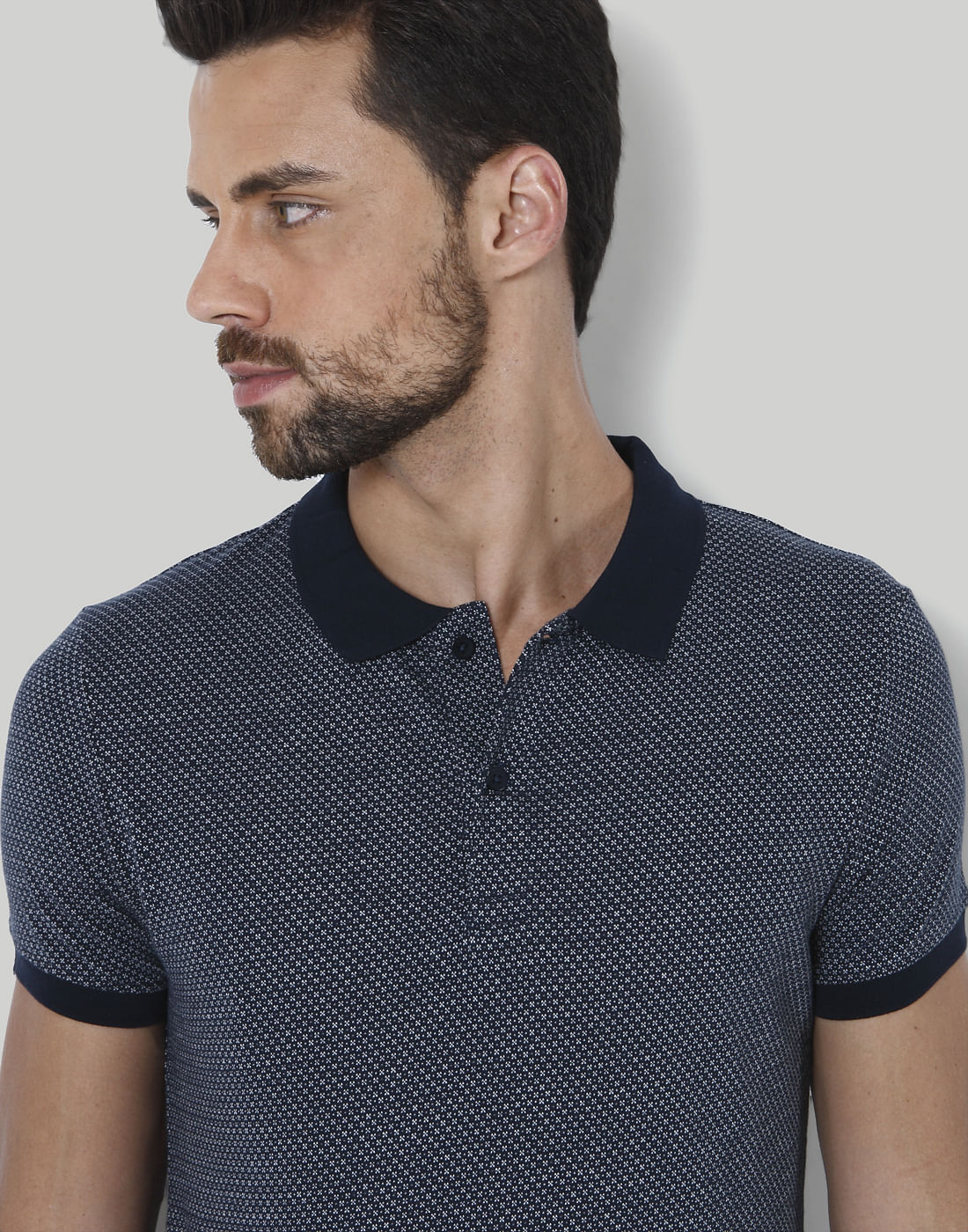 Black Printed Polo T-Shirt