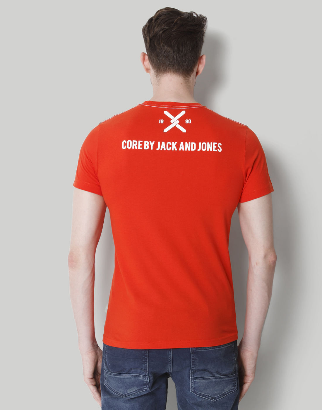 Red Text Print Crew Neck T-Shirt