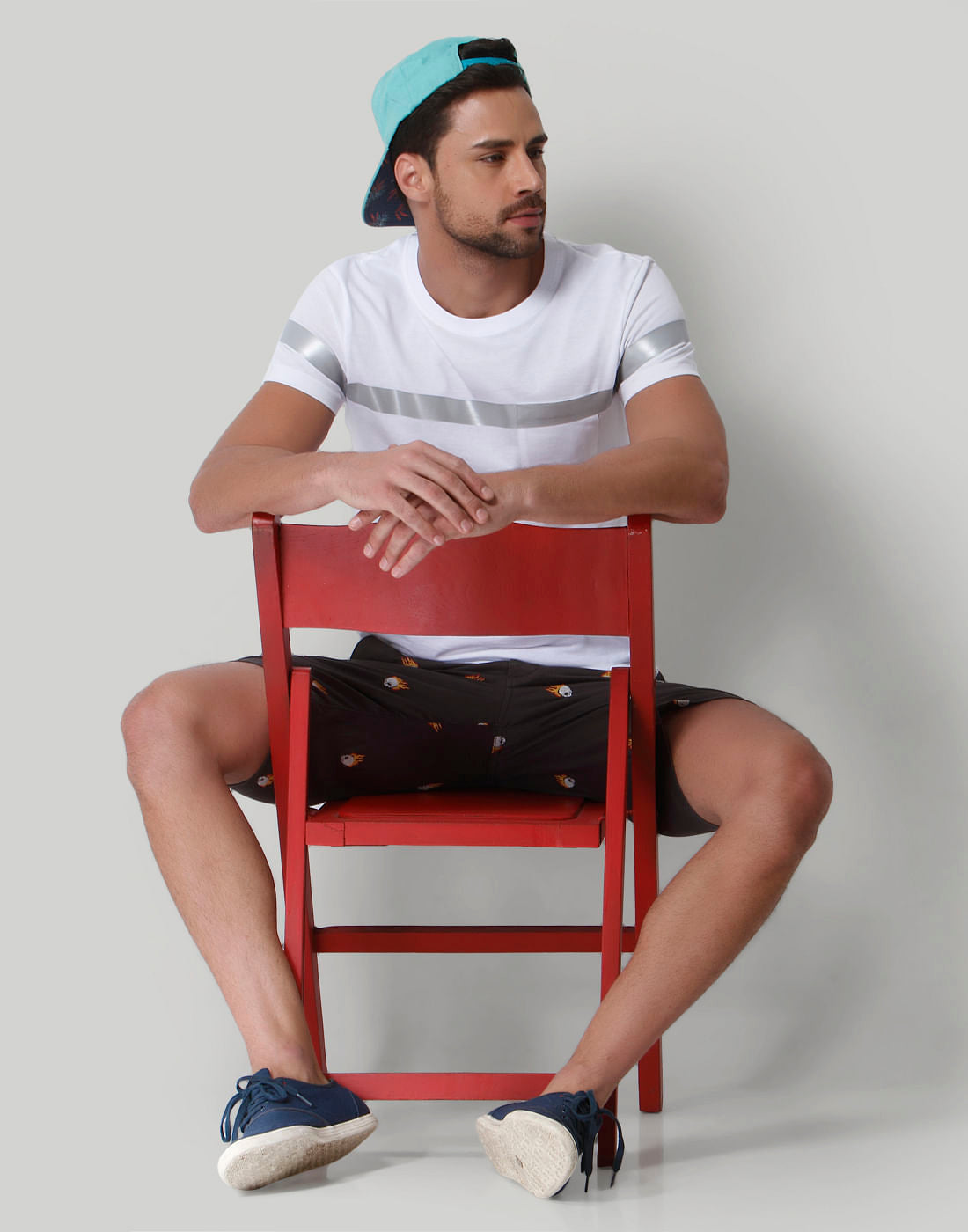 White Strip Crew Neck T-Shirt