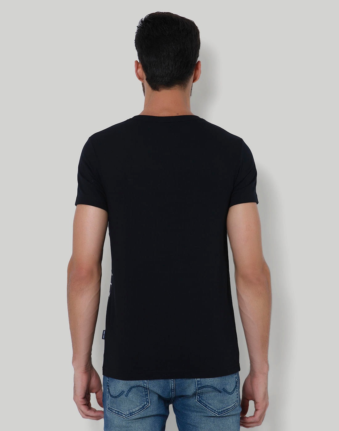 Black Graphic Print Crew Neck T-Shirt
