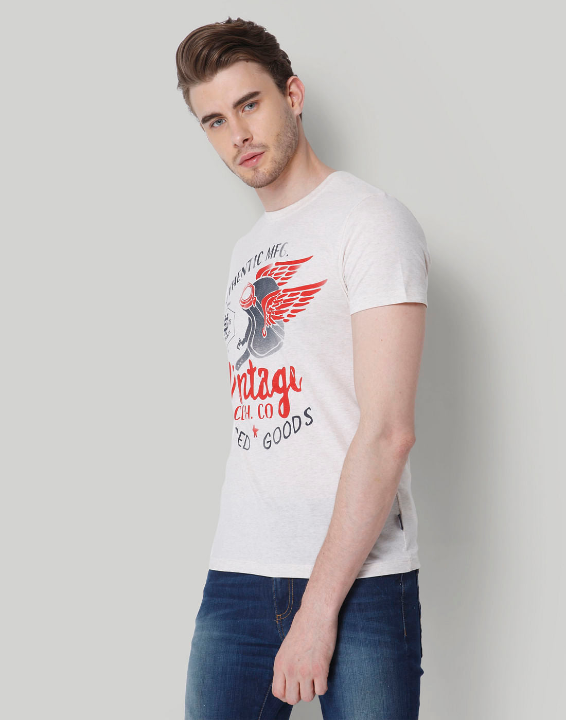 Rose Graphic Print Crew Neck T-Shirt