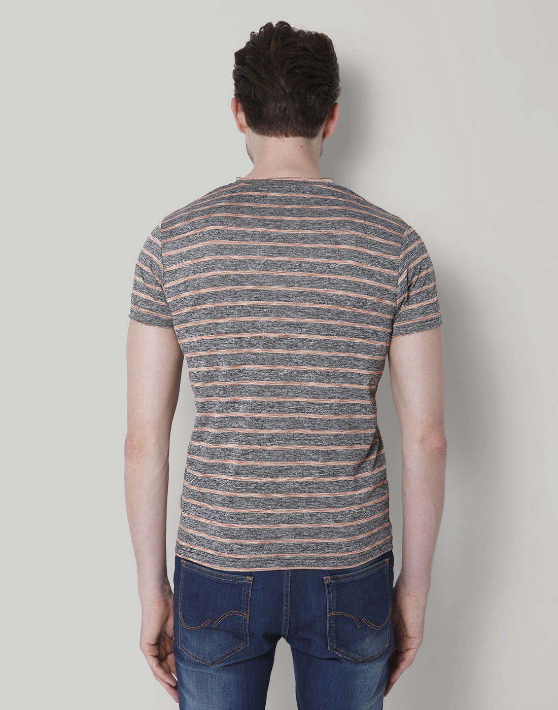 Rose Striped Crew Neck T-Shirt