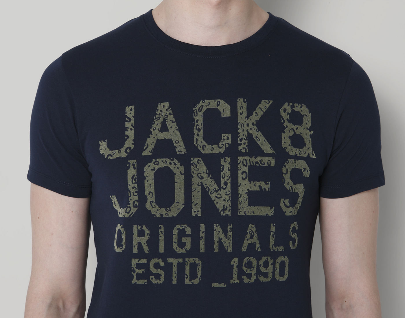 Blue Logo Print Crew Neck T-Shirt