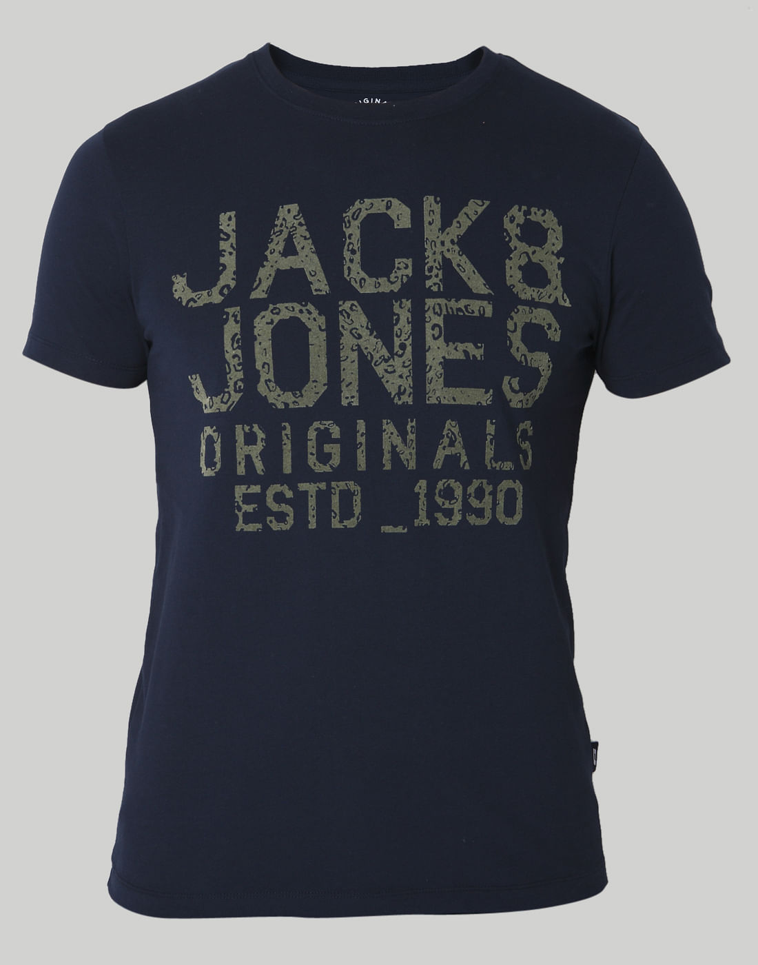 Blue Logo Print Crew Neck T-Shirt