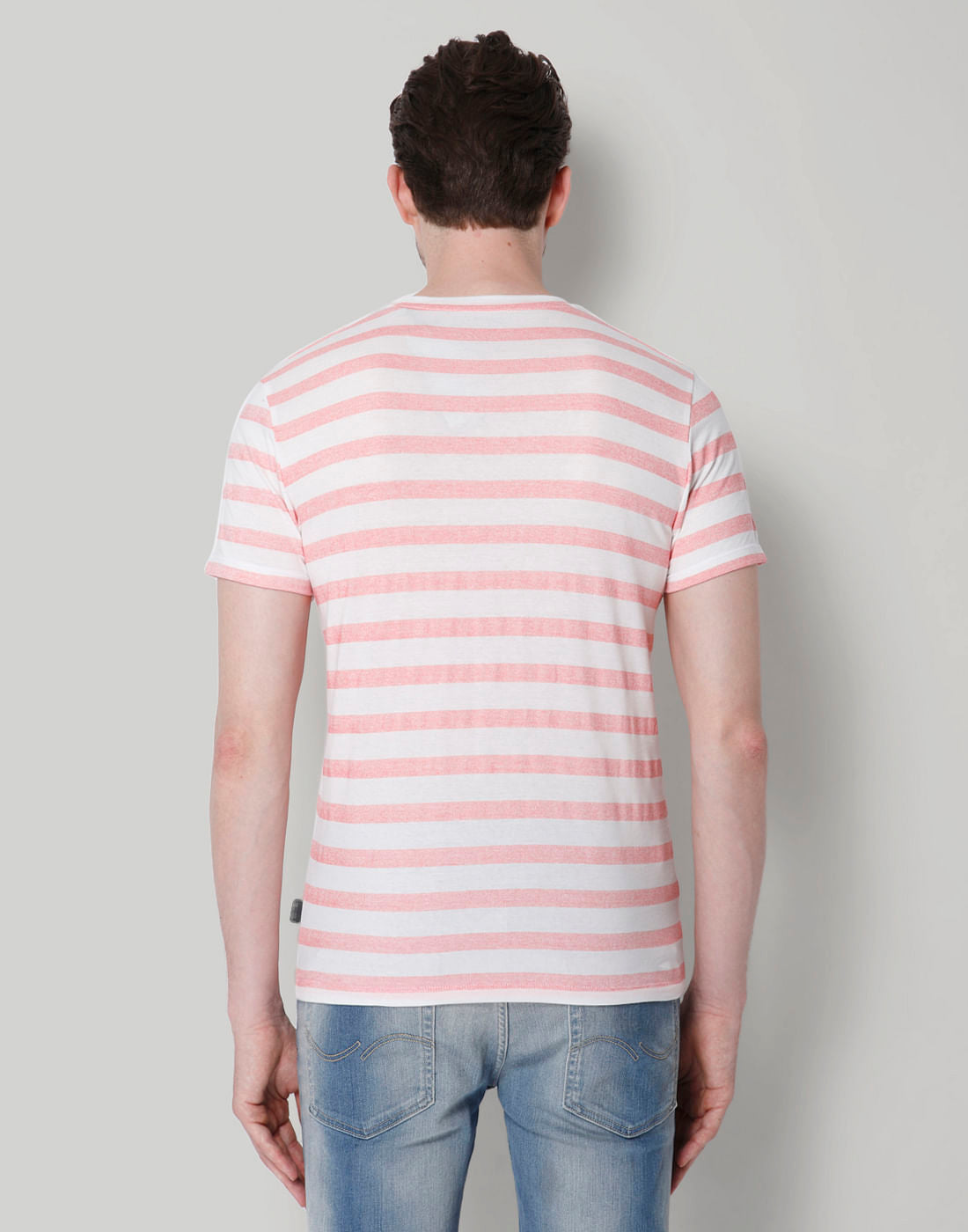 Rose Striped Crew Neck T-Shirt