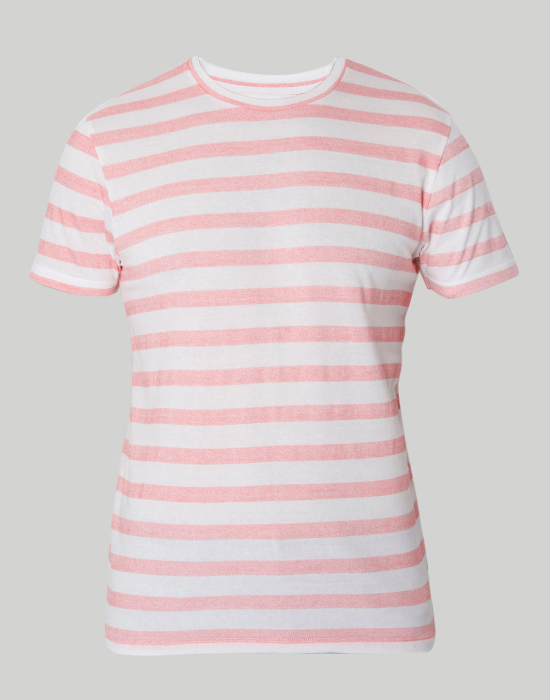 Rose Striped Crew Neck T-Shirt