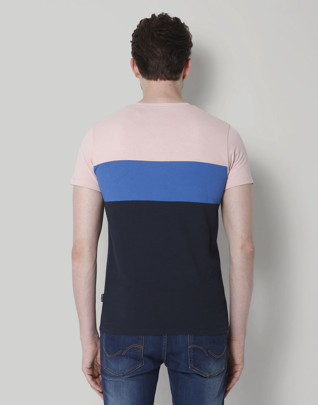 Rose Colour Blocked Crew Neck T-Shirt