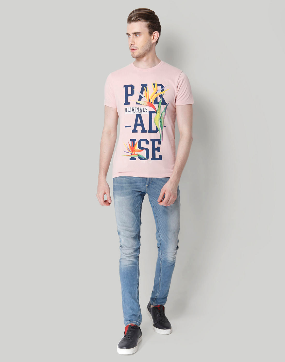 Rose Graphic Print Crew Neck T-Shirt