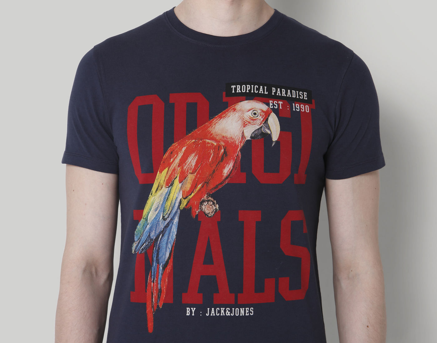 Blue Graphic Print Crew Neck T-Shirt