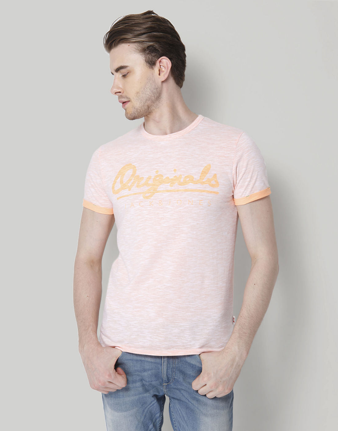 Pink Logo Print Crew Neck T-Shirt