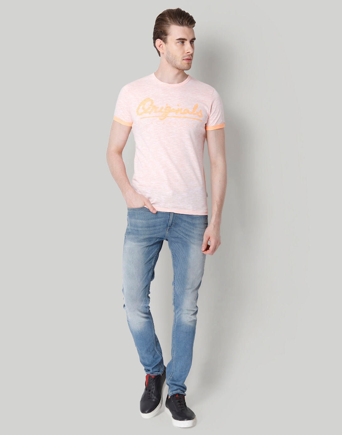 Pink Logo Print Crew Neck T-Shirt