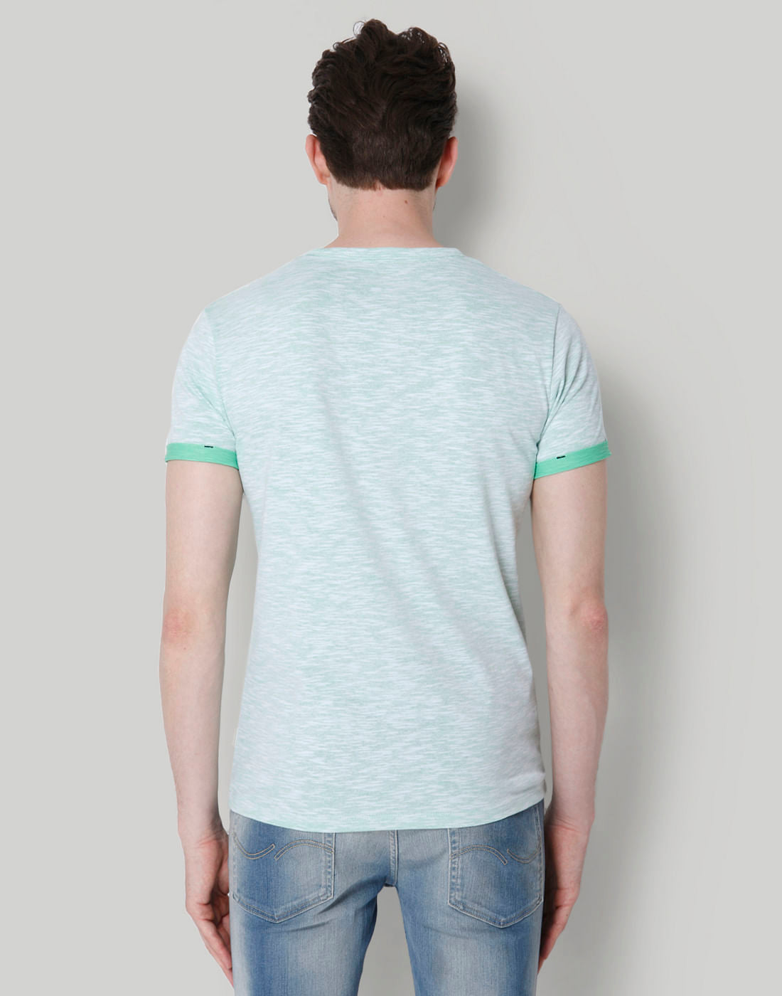 Green Logo Print Crew Neck T-Shirt