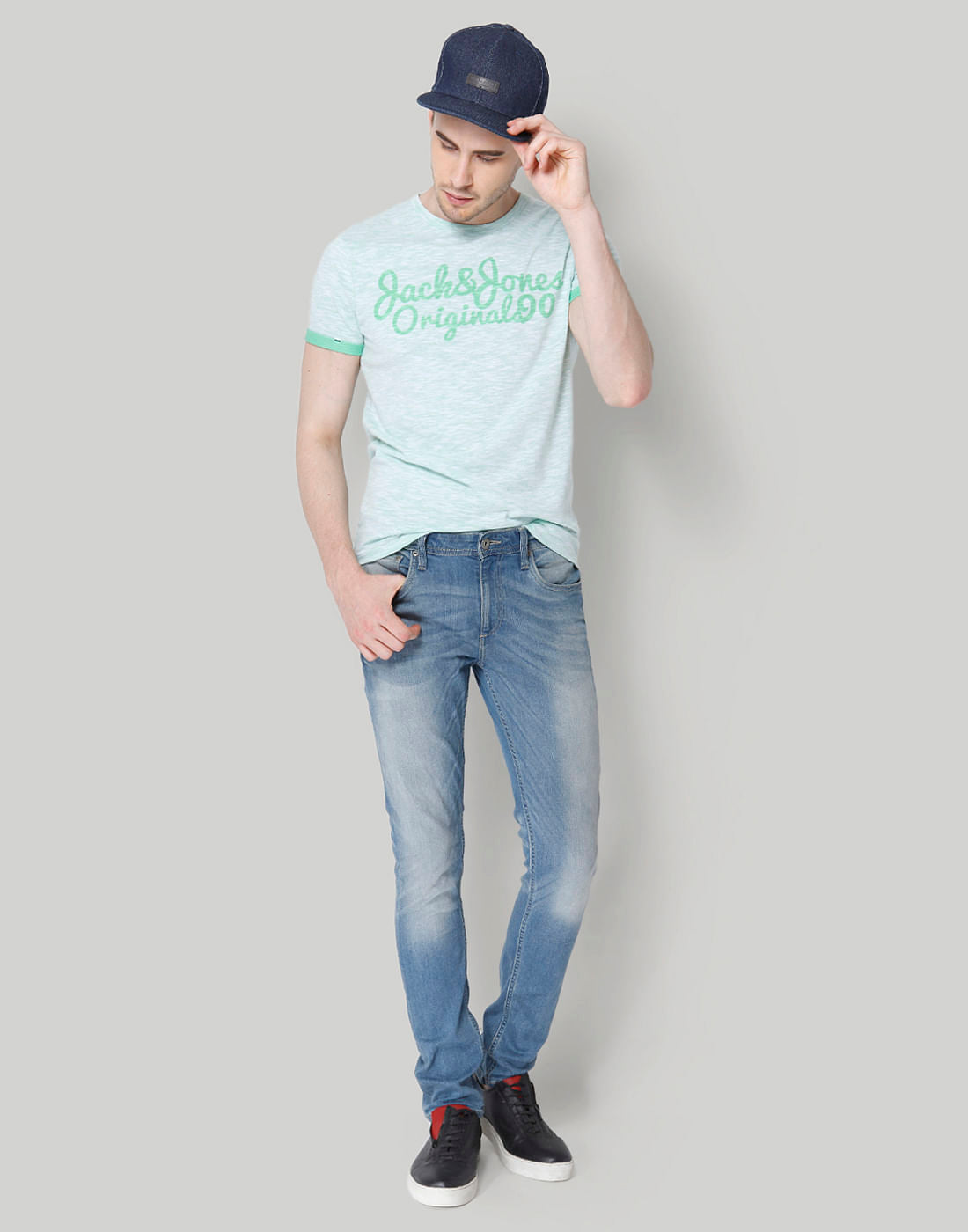 Green Logo Print Crew Neck T-Shirt