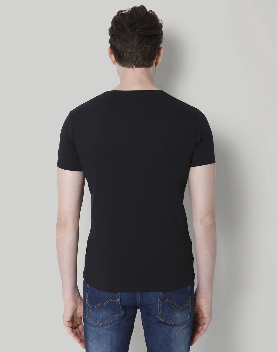 Black Graphic Print Crew Neck T-Shirt