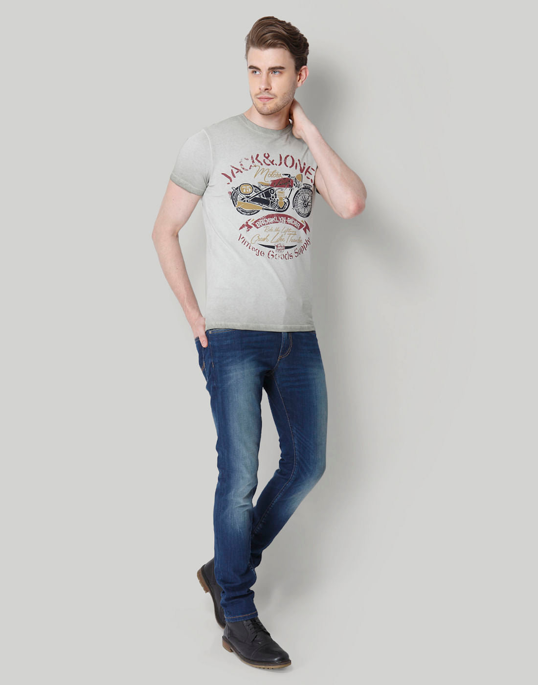 Green Graphic Print Crew Neck T-Shirt