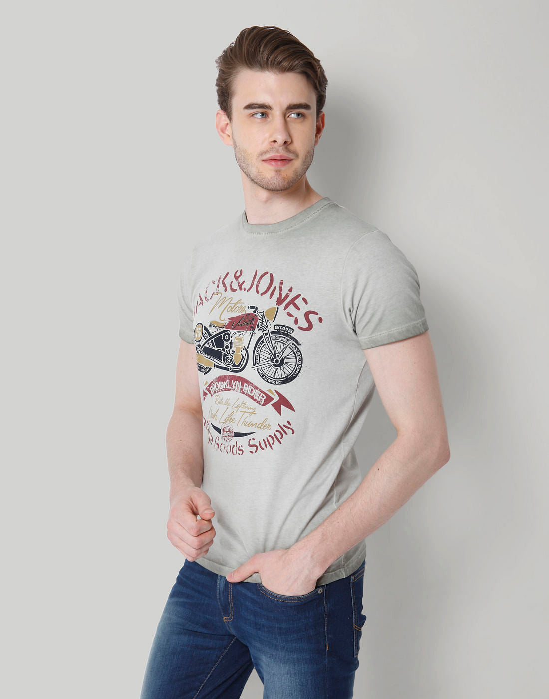 Green Graphic Print Crew Neck T-Shirt
