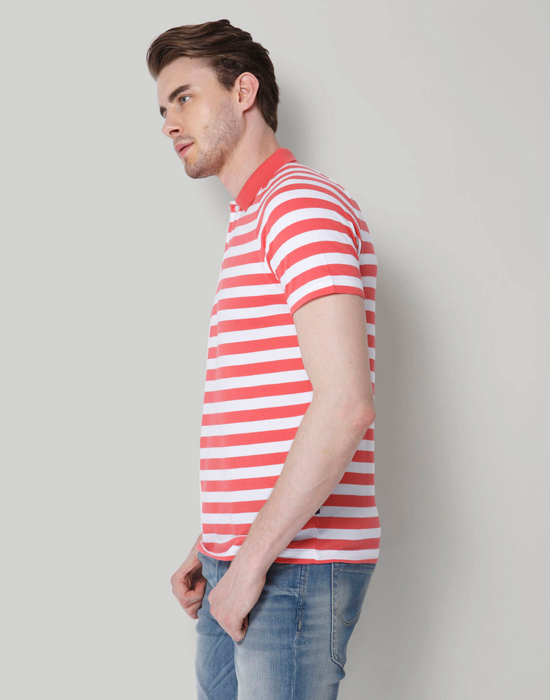 Rose Striped Polo T-Shirt