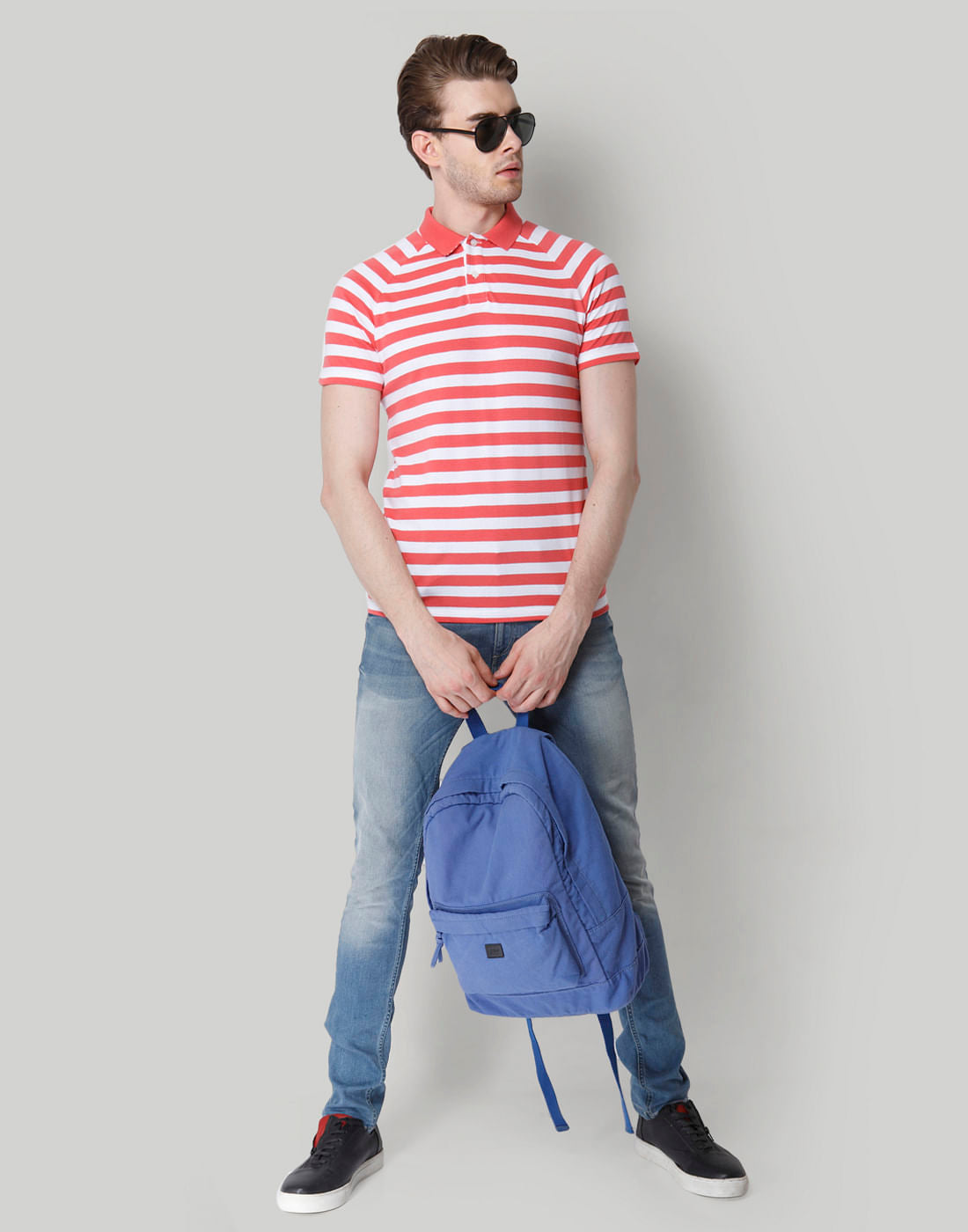 Rose Striped Polo T-Shirt