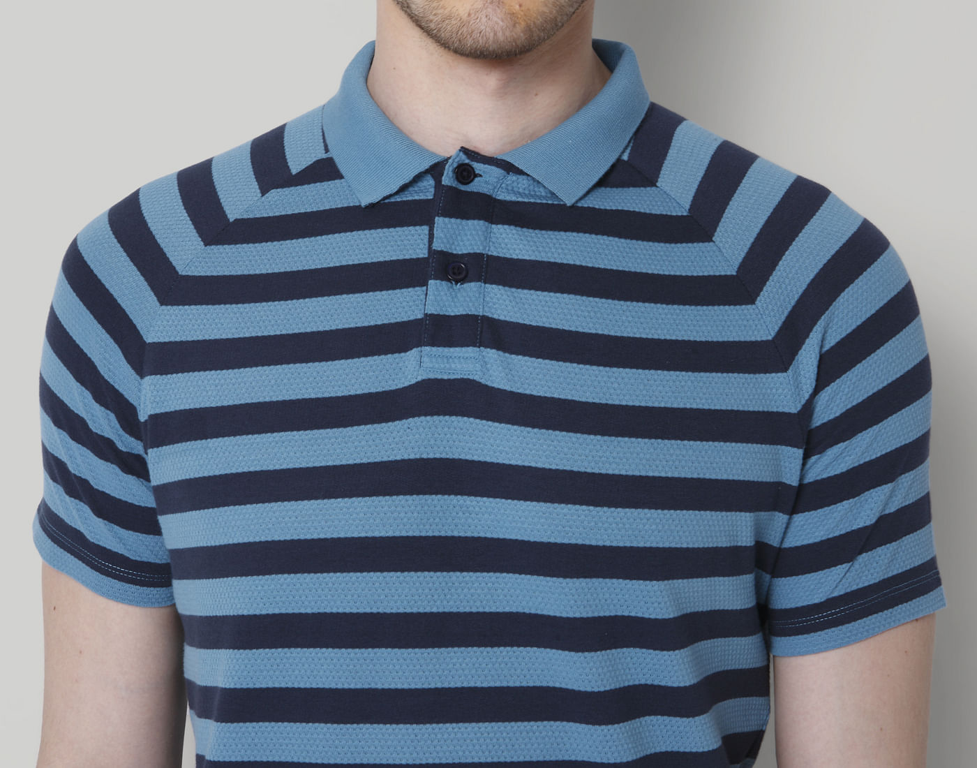 Turquoise Striped Polo T-Shirt