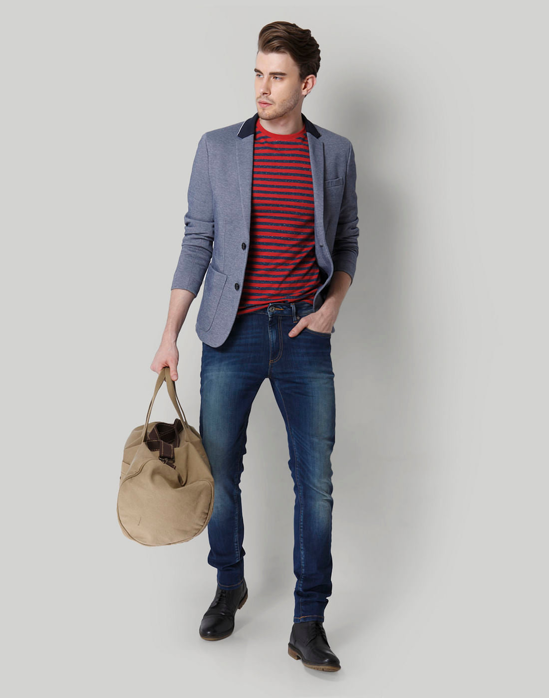 Red Striped Crew Neck T-Shirt