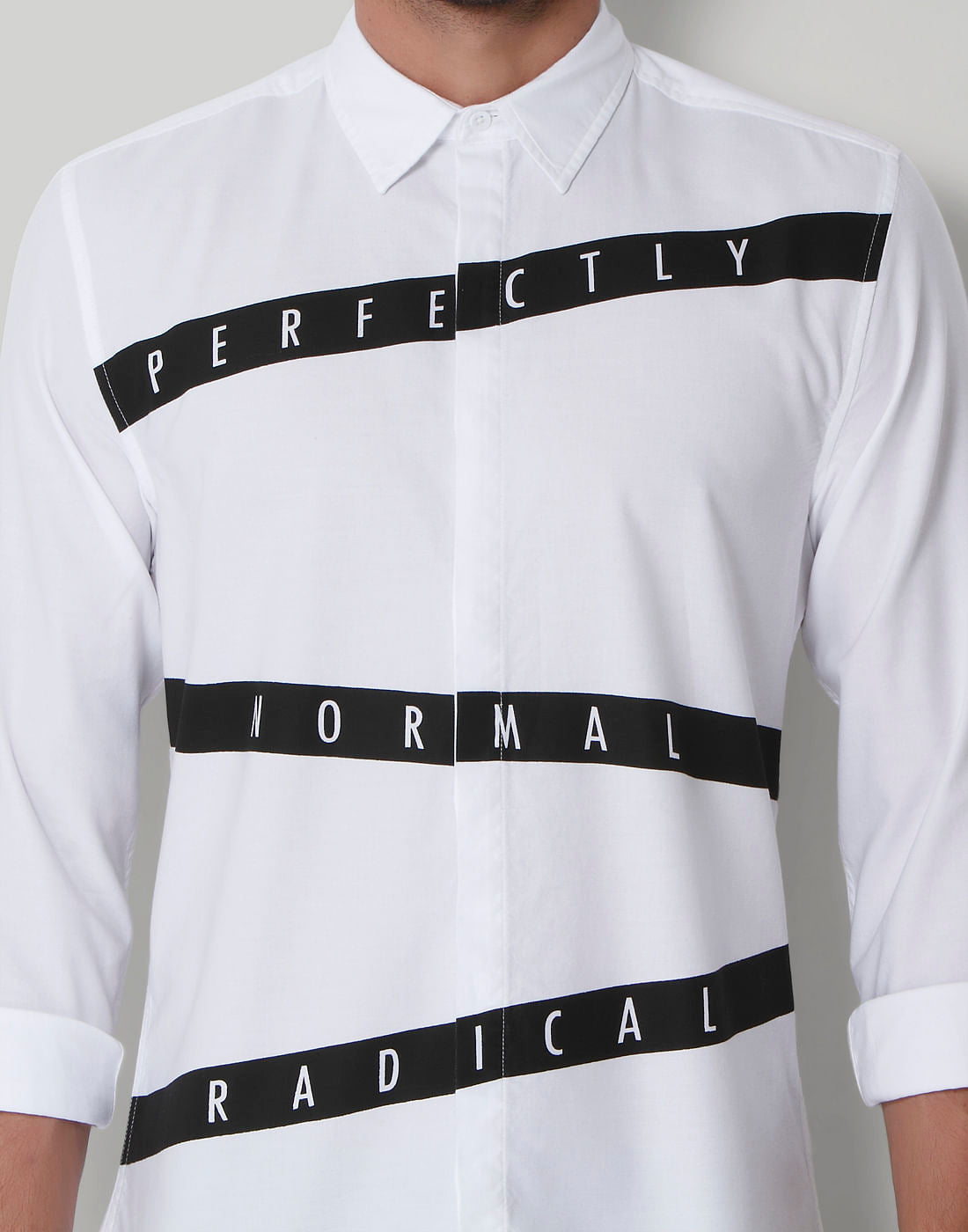 White Text Print Shirt